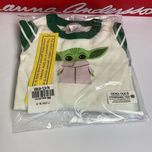Hanna Andersson NWT Star Wars Mandalorian The Child Long Johns 6-12 Mos 70 Grogu - Picture 2 of 6